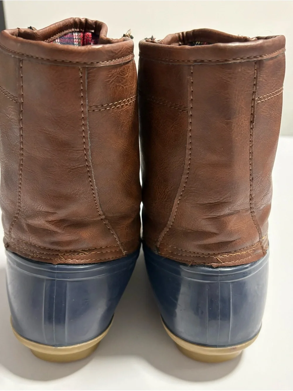 Weatherproof Brown and Navy Waterproof Duck Boots